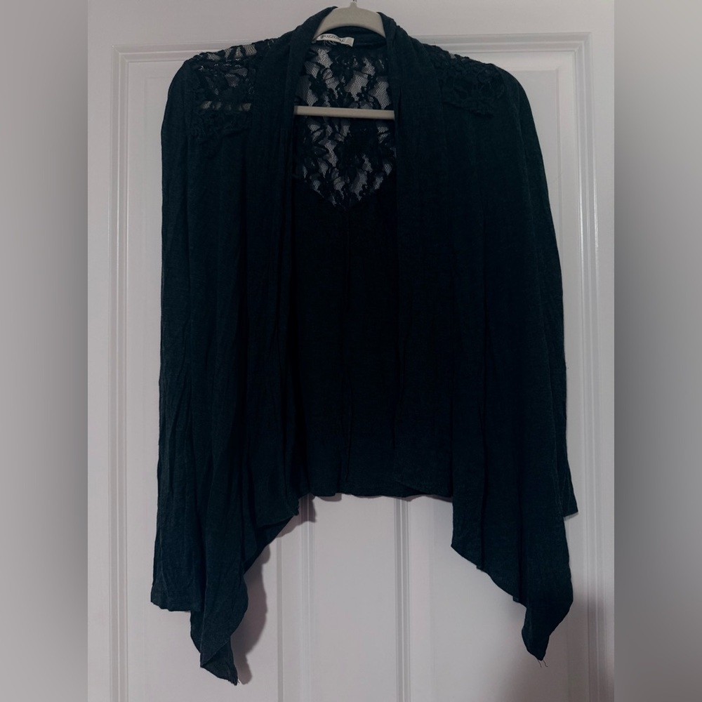 Elegant Dark Gray Women's Cardigan